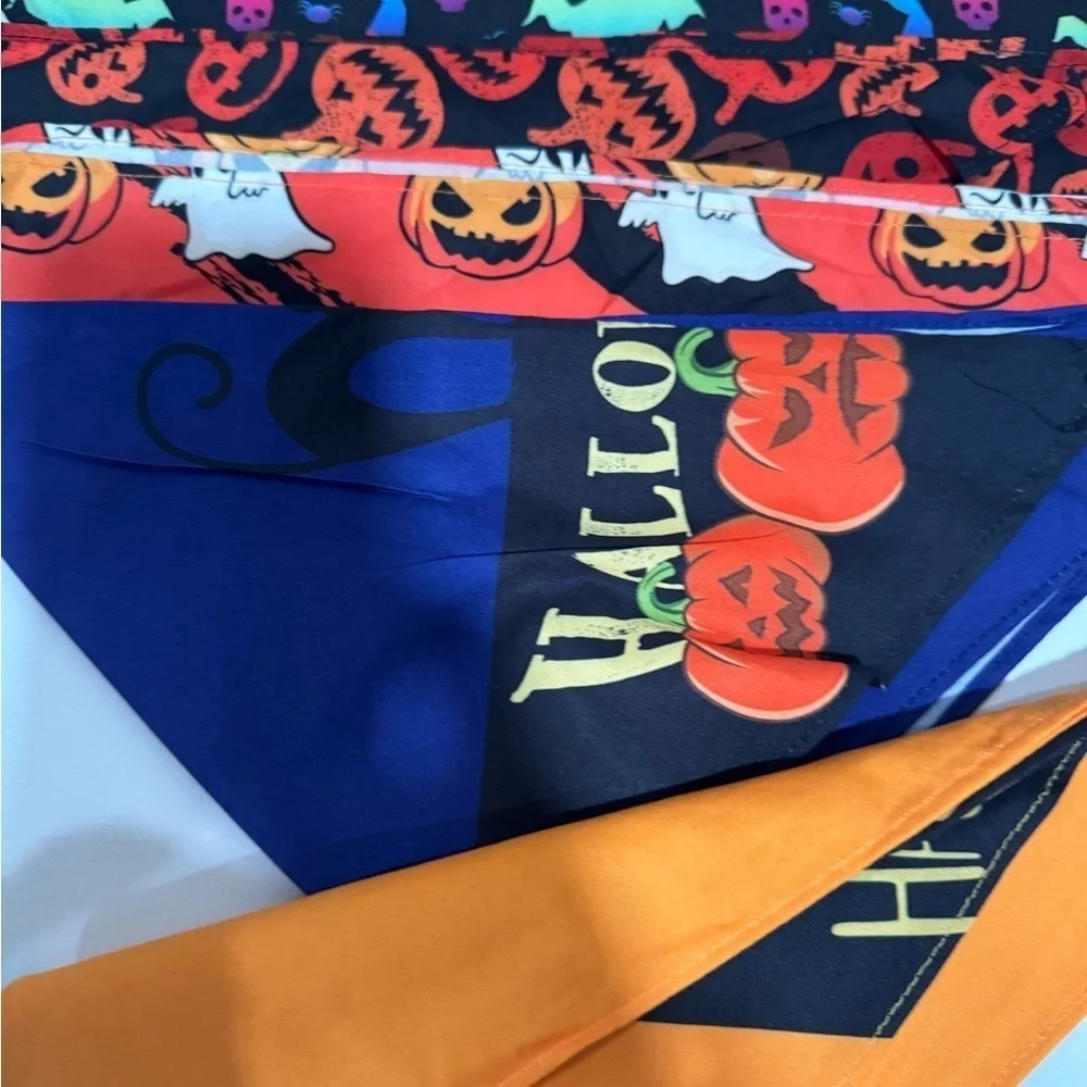 SANWUTA Halloween Dog triangle Bandanas set of 10 Halloween print size XL